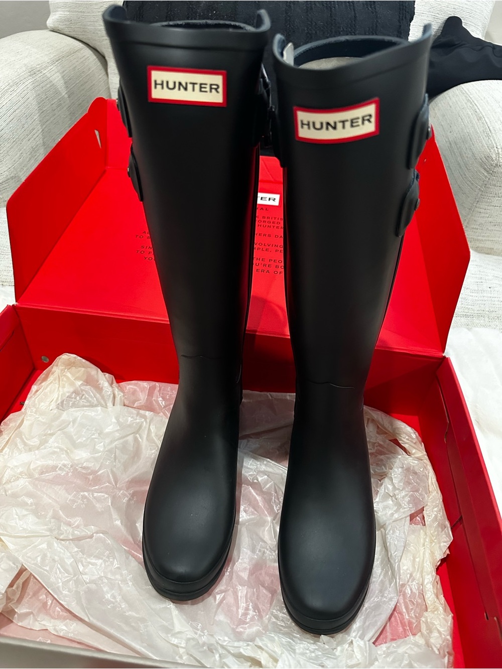 Hunter Tall Matte Black Women's Rain Boots